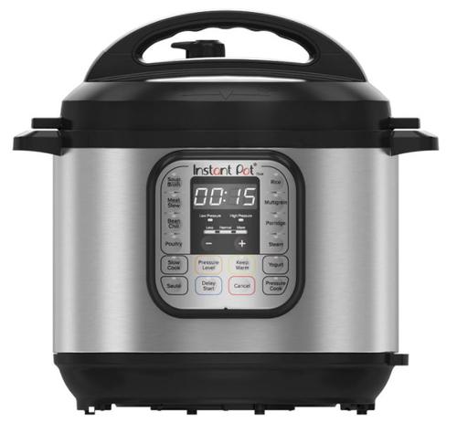 Reducere  Multicooker Instant Pot Duo 8, 1200 W, 14 programe presetate, 7.6 L, Capac detasabil, Functie manuala (Negru/Argintiu)