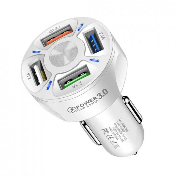 Reducere  Incarcator Auto Techstar® T-14, 1 USB x QC3.0, Incarcare Rapida 3 USB x 2.4A, Alb Reducere