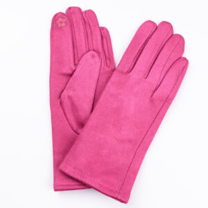 Reducere  Manusi dama fucsia din material textil catifelat Reducere