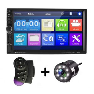 Reducere  MP5 Player Auto Universal 7018B, WinCE, Camera Marsarier, Ecran HD Touch 7″, Comenzi Volan, Telecomanda, MirrorLink, Bluetooth Reducere