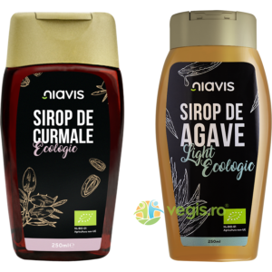 Reducere  Pachet Sirop de Curmale Ecologic/Bio 300g + Sirop de Agave Light Ecologic/Bio 250ml/350g