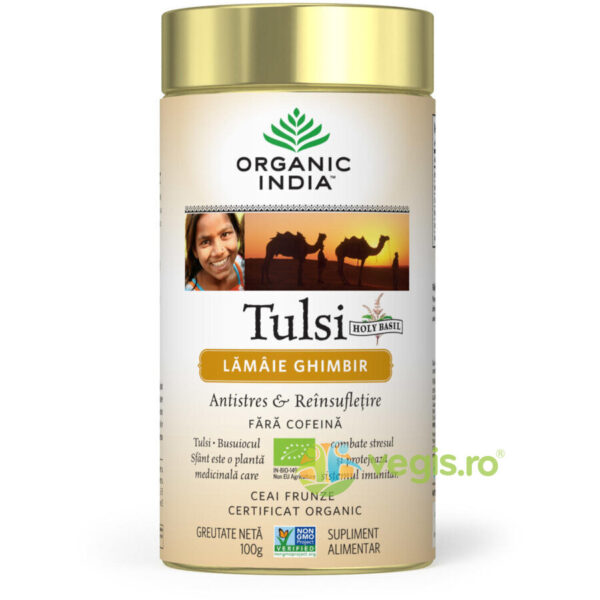 Reducere  Ceai Tulsi cu Lamaie si Ghimbir Ecologic/Bio 100g