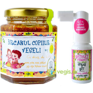 Reducere  Pachet Borcanul Copiilor Veseli 200g + Gatulet Fericit 20ml – Kit pentru Imunitatea Copiilor