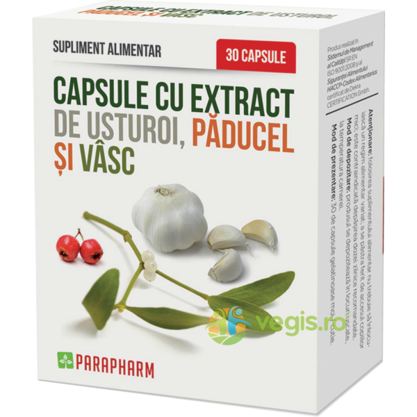 Reducere  Capsule Cu Extract De Usturoi, Paducel, Vasc 30cps