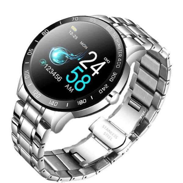 Reducere  Resigilat Ceas Smartwatch Techstar® Lige, Premium, 1.3″ IPS, Bratara Otel Inoxidabil, IP67, Bluetooth 4.0, Monitorizare Tensiune, Puls, Argintiu Reducere