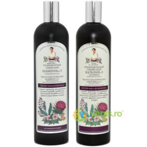 Reducere  Pachet Sampon si Balsam Siberian Impotriva Caderii Parului Cu Propolis Si Brusture Nr.3 550ml + 550ml