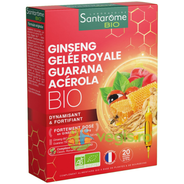 Reducere  Ginseng cu Laptisor de Matca, Guarana si Acerola Ecologic/Bio 20fiole