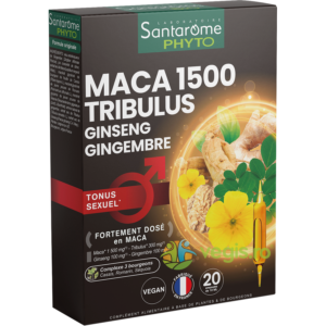 Reducere  Maca 1500 cu Tribulus, Ginseng si Ghimbir 20 fiole