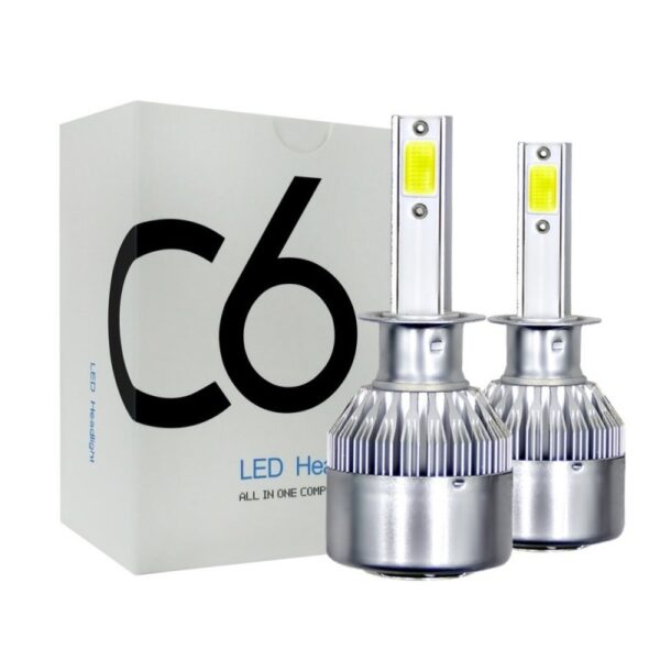 Reducere  Set 2 LED-Uri Auto Techstar® C6, H1, 36w, 3800 Lumeni, 6500K, AUTO, 12-24 Volti, COB Reducere