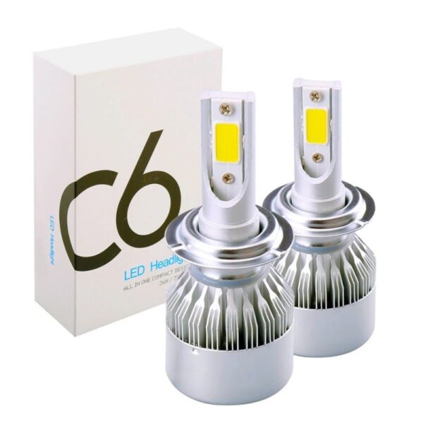 Reducere  Set 2 LED-uri Auto Techstar® C6, H11/H8/H9, 36w, 3800 Lumeni, 6500K, AUTO, 12-24 Volti, COB Reducere