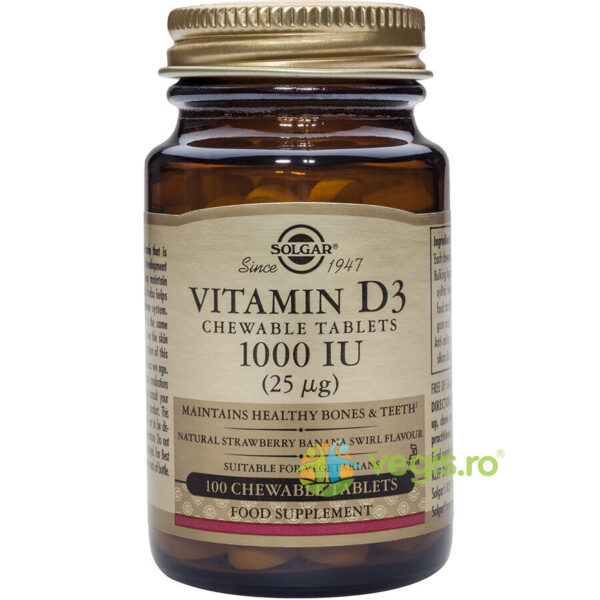 Reducere  Vitamina D3 1000iu 100tb Masticabile