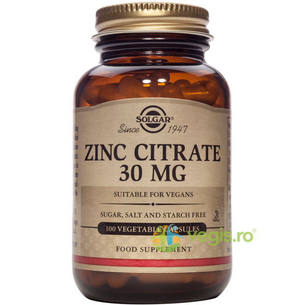 Reducere  Zinc Citrate 30mg 100cps vegetale