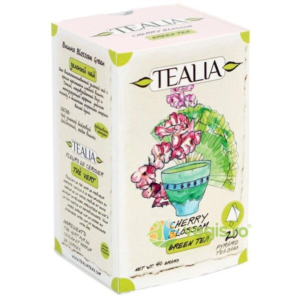 Reducere  Ceai Verde Cherry Blossom 20 plicuri piramida Secom,