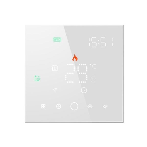 Reducere  Termostat Techstar® Smart TH-10W, Wireless, 16A, 3500W, Google Home, Alexa, Tuya, Senzor Pardoseala, Alb Reducere