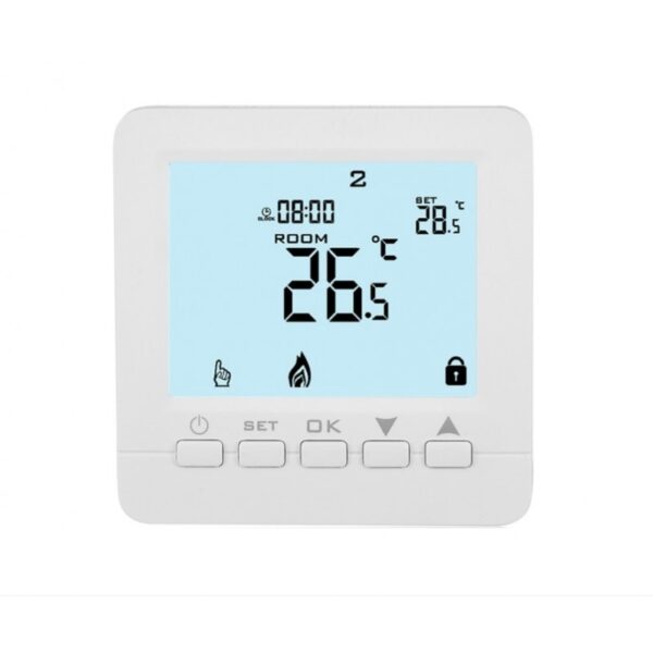 Reducere  Termostat Techstar® TH-06, Ecran Digital, Incastrabil, 16A, 3500W, Alimentare 220V, Senzor Pardoseala, Alb Reducere