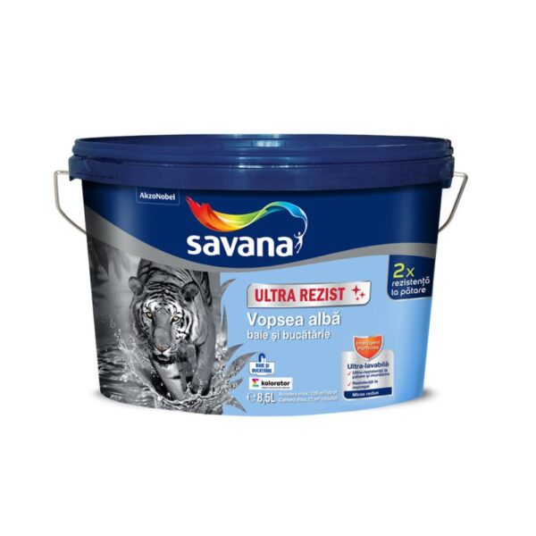 Reducere  Vopsea superlavabila pentru pentru interior Savana Teflon pentru baie/bucatarie 8.5 L Reducere