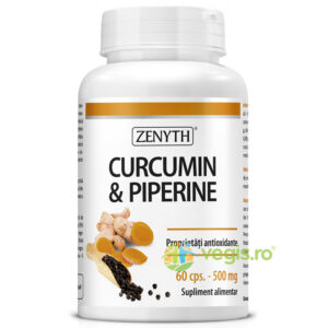 Reducere  Curcumin & Piperine 500mg 60cps