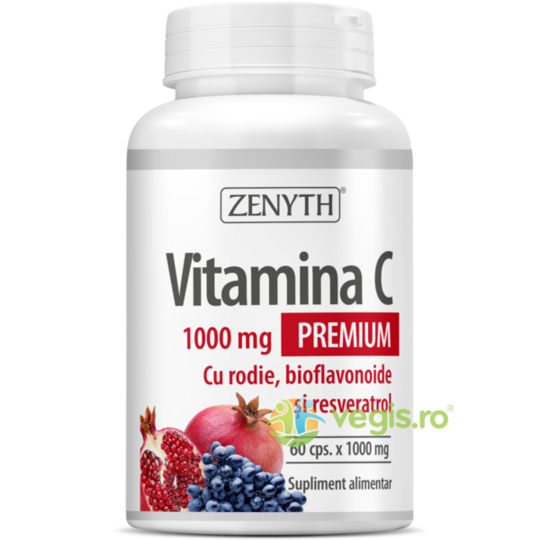 Reducere  Vitamina C cu Rodie, Bioflavoniode si Resveratrol 1000mg 60cps