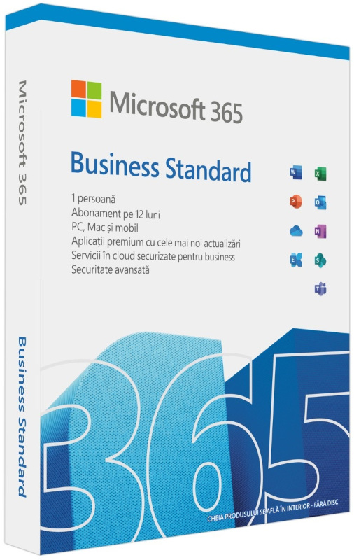 Reducere  ✅ Aplicatie Microsoft 365 Business Standard 64-bit, Engleza, Subscriptie 1 An, 1 Utilizator, 1 TB stocare OneDrive per utilizator, Retail Reducere