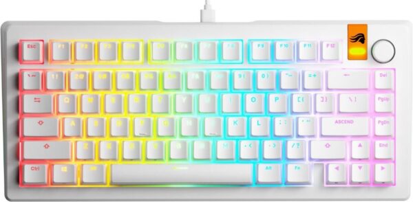 Reducere  ✅ Tastatura Gaming Glorious GMMK 3 White RGB 75% Prebuilt, Fox HE Switch, Mecanica Reducere