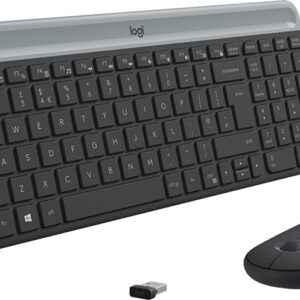 Reducere  ✅ Kit periferice Logitech MK470 Slim Wireless Combo Graphite Reducere