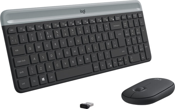 Reducere  ✅ Kit periferice Logitech MK470 Slim Wireless Combo Graphite Reducere