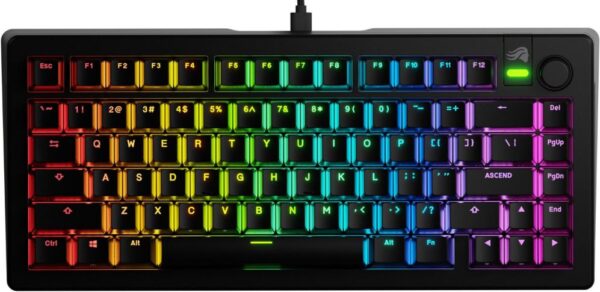 Reducere  ✅ Tastatura Gaming Glorious GMMK 3 Black RGB 75% Prebuilt, Fox MX Switch, Mecanica Reducere