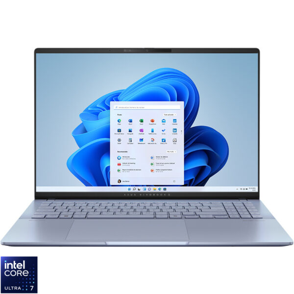 Reducere  ✅ Laptop ASUS 16” Vivobook S 16 OLED S5606MA, 3.2K 120Hz, Procesor Intel® Core™ Ultra 7 155H (24M Cache, up to 4.80 GHz), 16GB LPDDR5X, 1TB SSD, Intel Arc, Win 11 Pro, Mist Blue Reducere