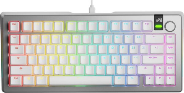 Reducere  ✅ Tastatura Gaming Glorious GMMK 3 Pro Silver RGB 75% Prebuilt, Fox MX Switch, Mecanica Reducere