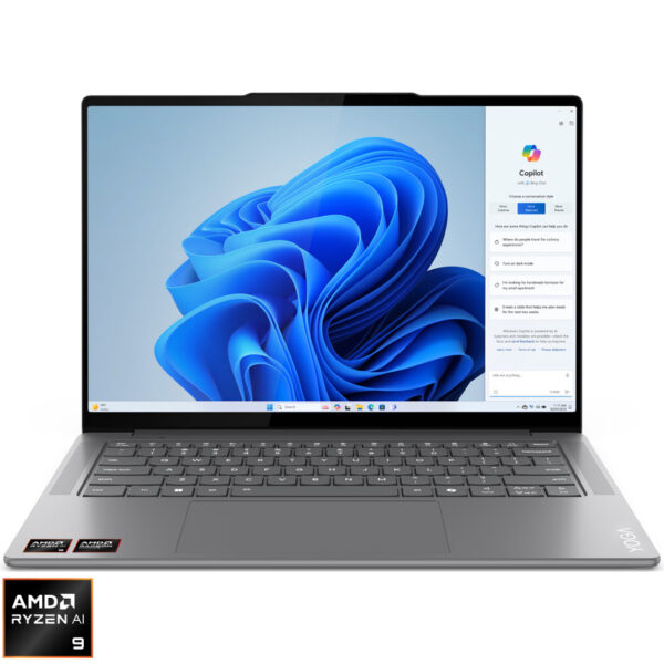 Reducere  ✅ Ultrabook Lenovo 14.5” Yoga Pro 7 14ASP9, 2.8K OLED 120Hz, Procesor AMD Ryzen™ AI 9 365 (24M Cache, up to 5.0 GHz), 32GB LPDDR5X, 1TB SSD, AMD Radeon 880M, Win 11 Home, Luna Grey, 3Yr Onsite Premium Care Reducere