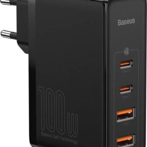 Reducere  ✅ Incarcator retea Baseus Gan2 Pro, Super Quick Charger 100W, 2x USB, 2x USB-C, Black Reducere