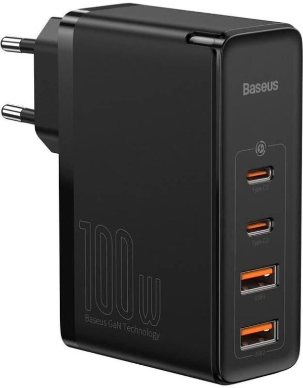 Reducere  ✅ Incarcator retea Baseus Gan2 Pro, Super Quick Charger 100W, 2x USB, 2x USB-C, Black Reducere