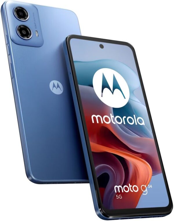 Reducere  ✅ Smartphone Motorola Moto G34, 5G Edition, 128GB, 8GB RAM, Dual SIM, Tri-Camera, Ice Blue Reducere