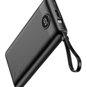 Reducere  ✅ Baterie externa VEGER C10, 10000 mAh, 1x USB, 1x USB-C, 1x Lightninh, negru Reducere