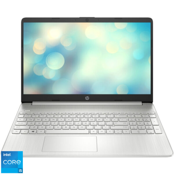 Reducere  ✅ Laptop HP 15.6” 15s-fq5029nq, FHD, Procesor Intel® Core™ i5-1235U (12M Cache, up to 4.40 GHz, with IPU), 8GB DDR4, 512GB SSD, Intel Iris Xe, Free DOS, Silver Reducere