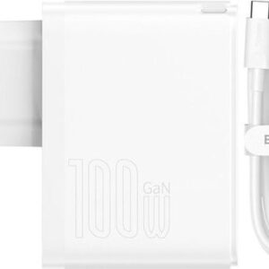 Reducere  ✅ Incarcator retea Baseus GaN5 Pro, 1x USB, 1x USB-C, Quick Charge 100W, White Reducere