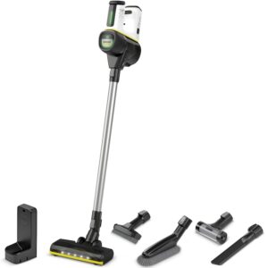 Reducere  Aspirator vertical Karcher VC 7 Cordless yourMax, 1.198-710.0, 350 W, 2 trepte de viteza, 25,2 V, 2,5 Ah, 800 ml, autonomie 60 min (max), filtru HEPA 12, functie Boost, senzor de praf, Alb/Negru