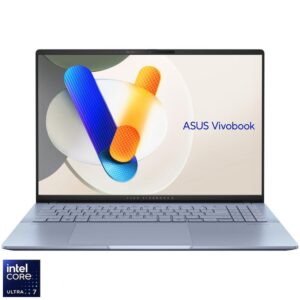 Reducere  Laptop ASUS Vivobook S 16 OLED S5606MA cu procesor Intel® Core™ Ultra 7 155H pana la 4.8Hz, 16”, 3.2K, OLED, 120Hz, 16GB LPDDR5X, 1TB SSD, Intel® Arc™ Graphics, Windows 11 Home, Blue