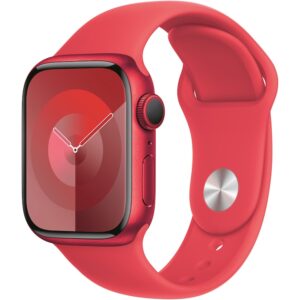 Reducere  Apple Watch 9, GPS, Carcasa RED Aluminium 41mm, RED Sport Band – S/M