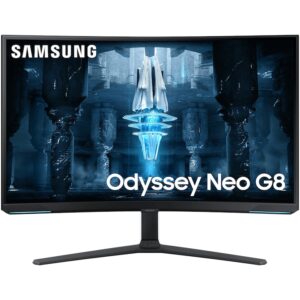 Reducere  Monitor Gaming Samsung Odyssey Neo G8, curbat, 4K, 32″, 240Hz, VA, 16:9, 1000cd/m2, 1ms, DisplayPort, HDMI, HDCP, USB, Pivot, black