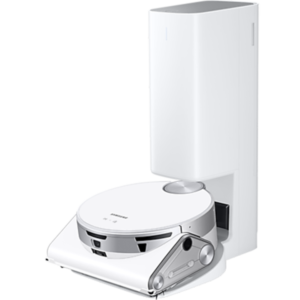 Reducere  Robot de aspirare Samsung Jet Bot AI VR50T95735W/GE, 170W, autonomie 90 min, recunoastere obiecte AI, LiDar, senzor 3D; trepte, monitorizare video, statie de colectare Clean Station, motor Digital Inverter, filtrare 99.99%, Select&Go, no go zone, alb