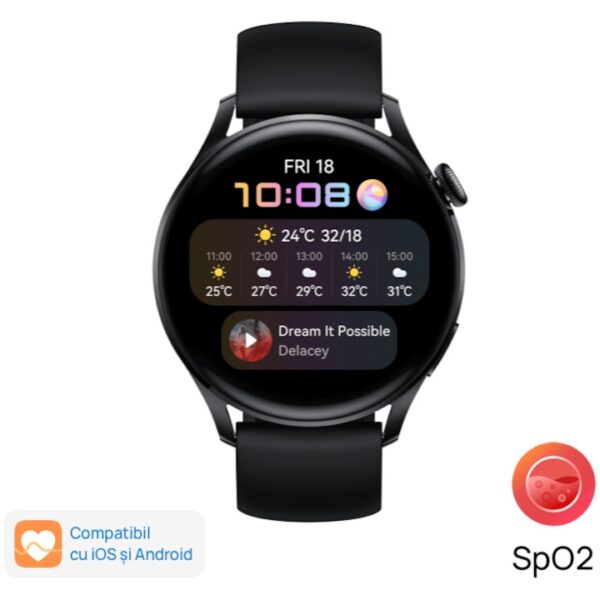 Reducere  Ceas smartwatch Huawei Watch 3, 46mm, Active, Black