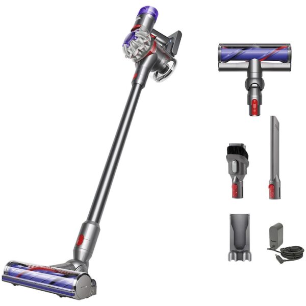 Reducere  Aspirator vertical fara fir Dyson V8 2023 446969-01, 425 W, 21.6 V, capacitate colectare 0.54 l, autonomie 40 minute, gri