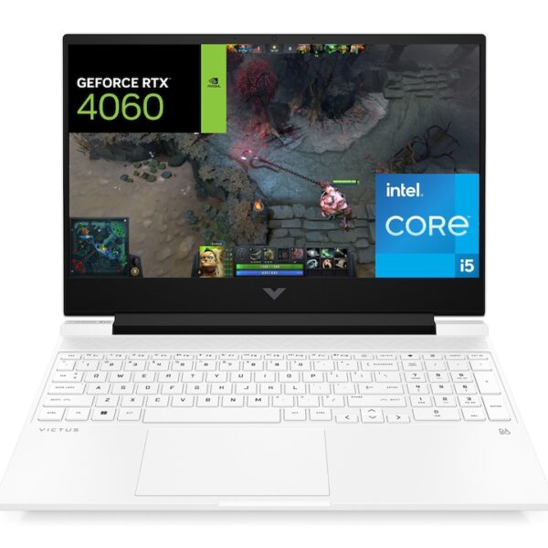 Reducere  Laptop Gaming HP VICTUS 15-fa1033nn cu procesor Intel® Core™ i5-12500H pana la 4.5GHz, 15.6”, Full HD, IPS, 16GB DDR4, 512GB SSD, NVIDIA® GeForce RTX™ 4060 8GB GDDR6, Free DOS, Ceramic White