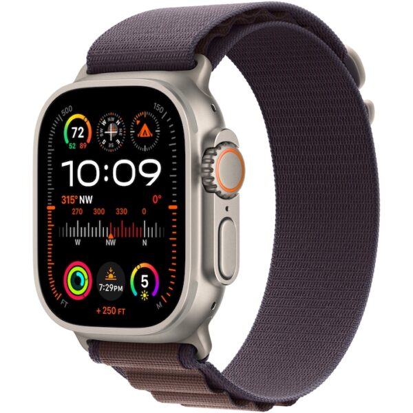 Reducere  Apple Watch Ultra 2, GPS, Cellular, Carcasa Titanium 49mm, Indigo Alpine Loop – Medium