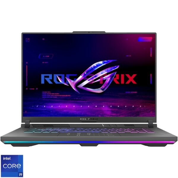 Reducere  Laptop Gaming ASUS ROG Strix G16 G614JIR cu procesor Intel® Core™ i9 14900HX pana la 5.8 GHz, 16″, QHD+, IPS, 240Hz, 32GB DDR5, 1TB SSD, NVIDIA® GeForce RTX™ 4070 8GB GDDR6 TGP 140W, No OS, Volt Green