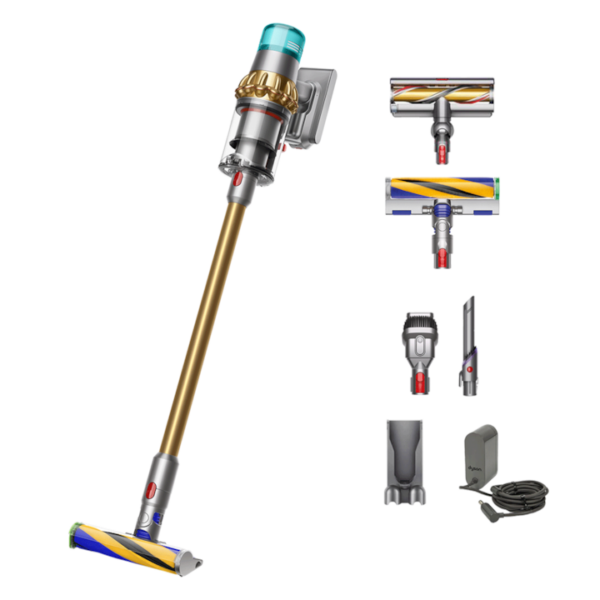 Reducere  Aspirator vertical Dyson V15 Detect Absolute 2023 447000-01, 660W, iluminare, filtru HEPA, auriu