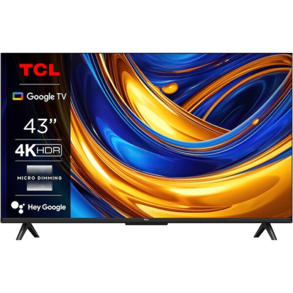 Reducere  Televizor TCL LED 43P655, 108 cm, Smart Google TV, 4K Ultra HD, Clasa F (Model 2024)