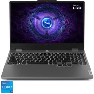 Reducere  Laptop Gaming Lenovo LOQ 15IAX9 cu procesor Intel® Core™ i5-12450HX pana la 4.4GHz, 15.6″ Full HD, IPS, 144Hz, 24GB RAM, 1TB SSD, NVIDIA® GeForce RTX™ 3050 6GB GDDR6, No OS, Luna Grey