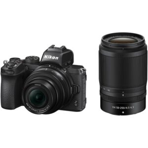 Reducere  Aparat foto Mirrorless Nikon Z50, 20.9 MP , 4K , Wi-Fi + Obiectiv 16-50mm + Obiectiv 50-250mm, Negru